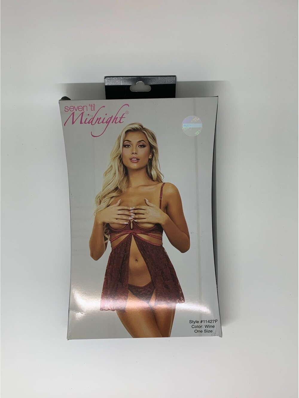 seven '11 Midnight Wine Lace Lingerie Babydoll One Size